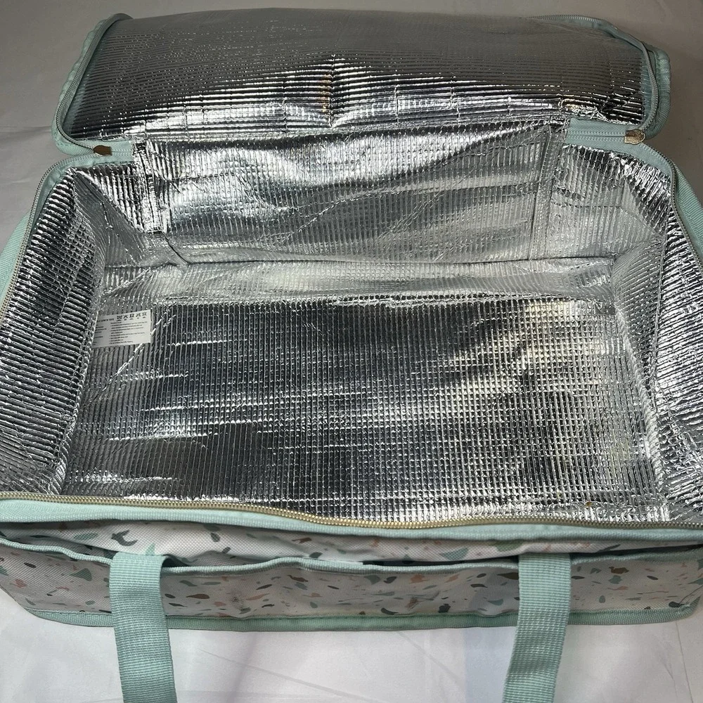 90's Print Large Insulated Casserole Carrier Reusable Lunch Box 9x13 Pan‎ Retro